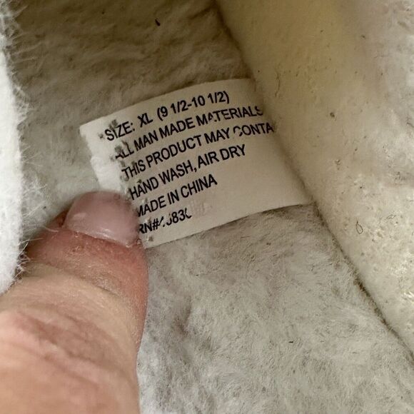 True Religion Plush Faux Fur Slide Slippers Sling Back Fuzzy Ivory XL 9.5-10.5 - Picture 10 of 11